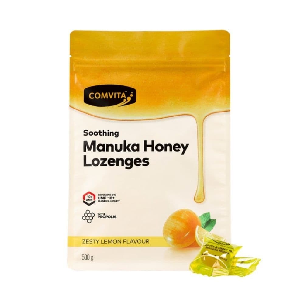【年末清倉特賣】紐西蘭Comvita麥蘆卡蜂蜜喉糖UMF10+檸檬口味 500g