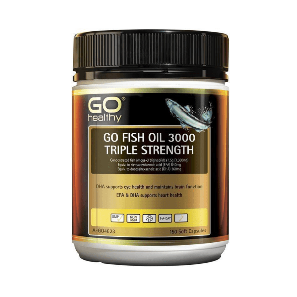 2瓶優惠-紐西蘭GO Healthy 高含量三倍魚油3000mg 150粒 效期09/2026